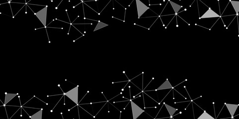 Fototapete - Network abstract connection polygon isolated on black background. Geometric vector dots and lines chaos abstract data concept. abstract Line background , network technology and futuristic style. 