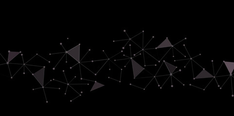 Aufkleber - Network abstract connection polygon isolated on black background. Geometric vector dots and lines chaos abstract data concept. abstract Line background , network technology and futuristic style. 