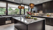 © Ummu - A minimalist kitchen with clean lines, white marble