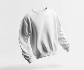 Wall Mural - Casual white sweatshirt mockup on white background