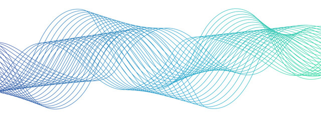 Aufkleber - Abstract colorful modern stream wave line transparent background. Curved wavy lines tech futuristic motion background. Smooth curves to represent different sounds. Design used for banner, template, 