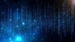 © Aleksandra - Futuristic Digital Abstract Background with Binary Code and Cosmic Effects in Blue and Black
