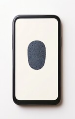 Poster - A smartphone displays a unique fingerprint design, emphasizing security and personalization in technology.