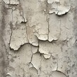 © vadosloginov - Close-up view of a textured rough wall revealing cracked and peeling layers of old paint and plaster in a weathered location