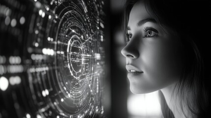 Woman studying computer graphics