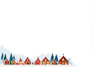 Wall Mural - Backdrop with winter town