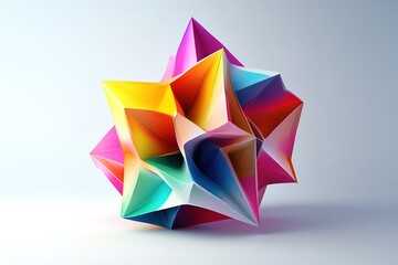 Wall Mural - colorful geometric shape on neutral background