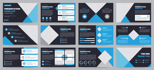Wall Mural - modern presentation slide templates. infographic elements template set for web, print, annual report