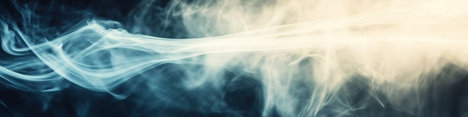 Wall Mural - elegant blue smoke swirls on dark background