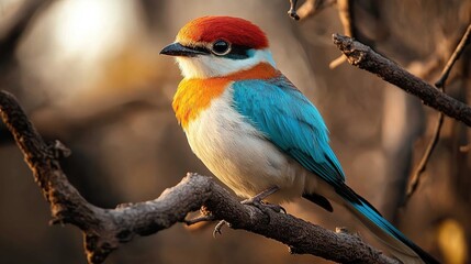 Wall Mural - Vibrant Cuvier's Toucan-Barbet Perched on Branch