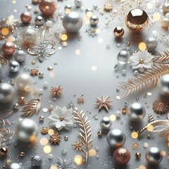 Canvas Print - christmas background with balls