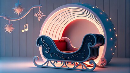 Sticker - santa claus sleigh