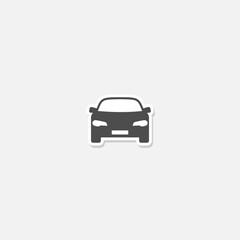 Wall Mural - Car simple icon sticker isolated on gray background