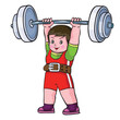 © Oxana Kopyrina - boy lifted a heavy barbell