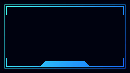 Landscape frame for video media player interface. Online stream futuristic technology style.