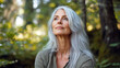 © Colors of Earth Co. - Mature woman embracing healthy aging in nature’s tranquility, older lady being graceful