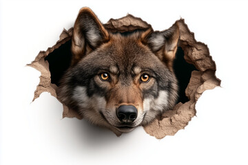 wolf head isolated on white