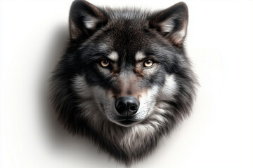 Wall Mural - wolf head isolated on white