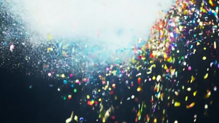 Wall Mural - confetti celebration: a vibrant explosion of colorful confetti against a dark backdrop, symbolizing 