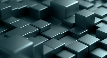 Canvas Print - background of abstract digital geometric cubes with copy space