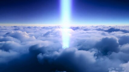 Wall Mural - celestial beam piercing clouds