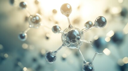 a complex molecule model showcasing various atoms represented by different spheres,