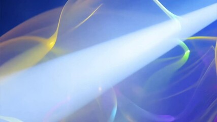 Wall Mural - celestial swirls: abstract light beams pierce through flowing, iridescent fabrics, creating a mesmer