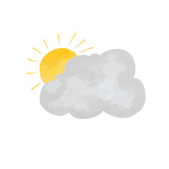 sun and cloud weather forecast gloomy happy illustration