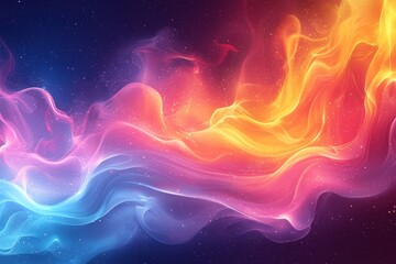 Canvas Print - colorful abstract flame design with swirling hues and cosmic patterns