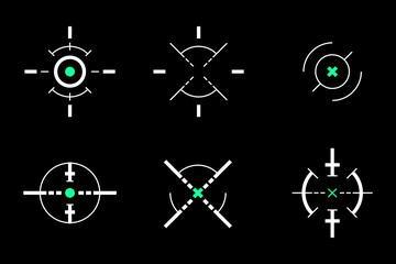 Wall Mural - set of crosshair target scope set vector design templates