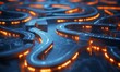 © jambulart - Abstract glowing circuit board pathways.