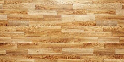 Fototapete - A seamlessly tiled pattern of light brown wood planks arranged in an alternating, offset pattern, showcasing the intricate grain of the wood