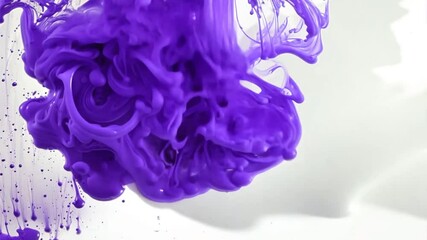 Wall Mural - purple ink explosion: a mesmerizing abstract image of vibrant purple ink swirling and exploding in w