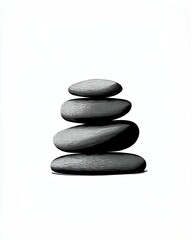 Canvas Print - stacked stones symbolize balance and tranquility, set against a minimalist backdrop for a serene aes
