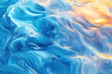 Wall Mural - abstract blue orange swirl design, conveying fluidity motion, perfect backgrounds artistic projects.