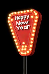 Wall Mural - Festive neon sign 'Happy New Year' bright lights, perfect holiday celebrations New Year's events.