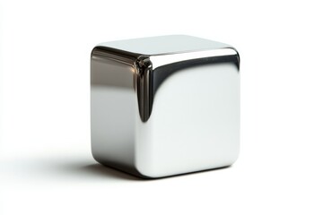 Wall Mural - shiny metallic cube showcasing smooth surface, perfect modern decor artistic design concepts.