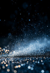 Wall Mural - a dazzling blur of glittering particles capturing light in shades of blue, creating a vibrant and dr