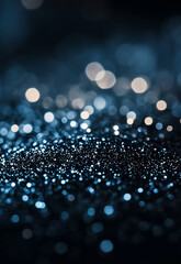 Wall Mural - a dazzling blur of glittering particles capturing light in shades of blue, creating a vibrant and dr