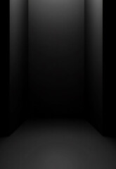 Wall Mural - Black background conveying simplicity, mystery, and depth the absence of color evokes feelings of formality, elegance, and the unknown, representing both void