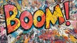 © Barosanu - This dynamic artwork features a bold 'BOOM!' text in vibrant colors exploding in a comic book style, showcasing a thrilling sense of energy and excitement.