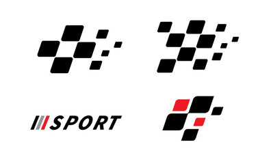 race flag design. race flag icon logo. racing stripes. sport checkered. motorsport graphics. vector 