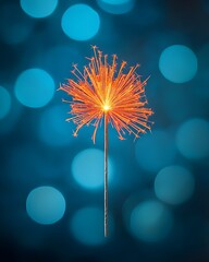 Wall Mural - Sparkler creating vibrant light against a bokeh background