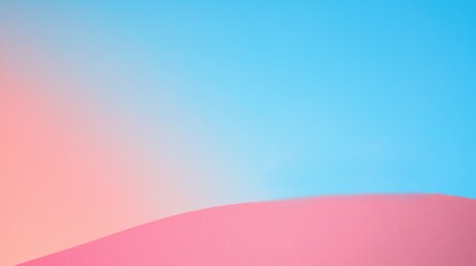 Poster - Pastel Gradient Minimalist Abstract Landscape with Vibrant Colors and Geometric Shapes