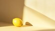 © Aisha - yellow smooth background with a lemon with copyspace