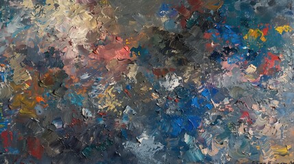 Fototapete - Abstract oil painting with vibrant colors dynamic texture