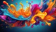 © Wasin - Vibrant Liquid Paint Splash Abstract Background