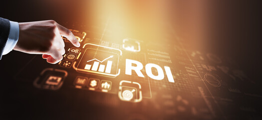 Wall Mural - roi return on investment business technology analysis finance concept