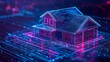 © kaiserseeing - Futuristic Digital House Design with Neon Lights and Tech Background