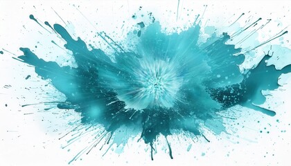 Poster - Dynamic Oceanic Energy Explosion. Mesmerizing Abstract of Turquoise Splashes Evoking Fluid Motion and Creative Freedom in Nature Inspired Art for Interior Design and Conceptual Branding